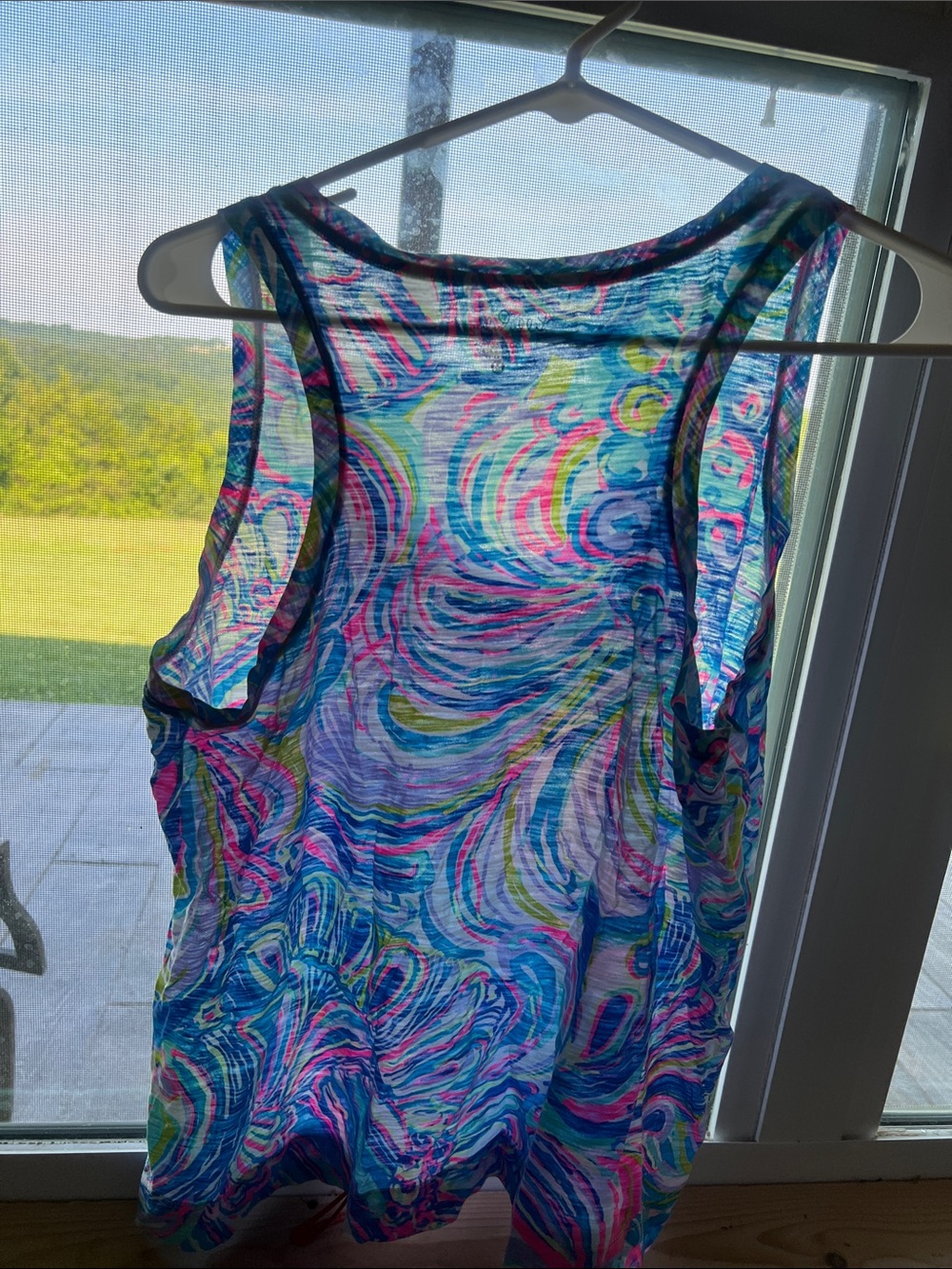 Lilly Pulitzer Vibrant Swirl Tank in Blue, Pink & Green